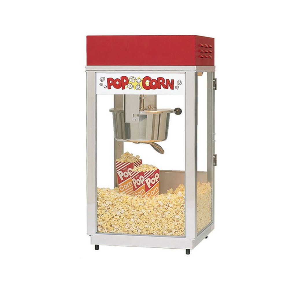 231-2488120240 Super 88 Popcorn Machine w/ 8 oz EZ Kettle & Red Dome, 120v