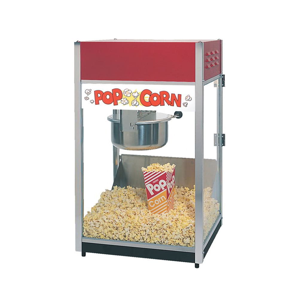 231-2085120208 Unimaxx-60 Popcorn Machine w/ 6 oz Spun Stainless Kettle & Red Dome, 120v