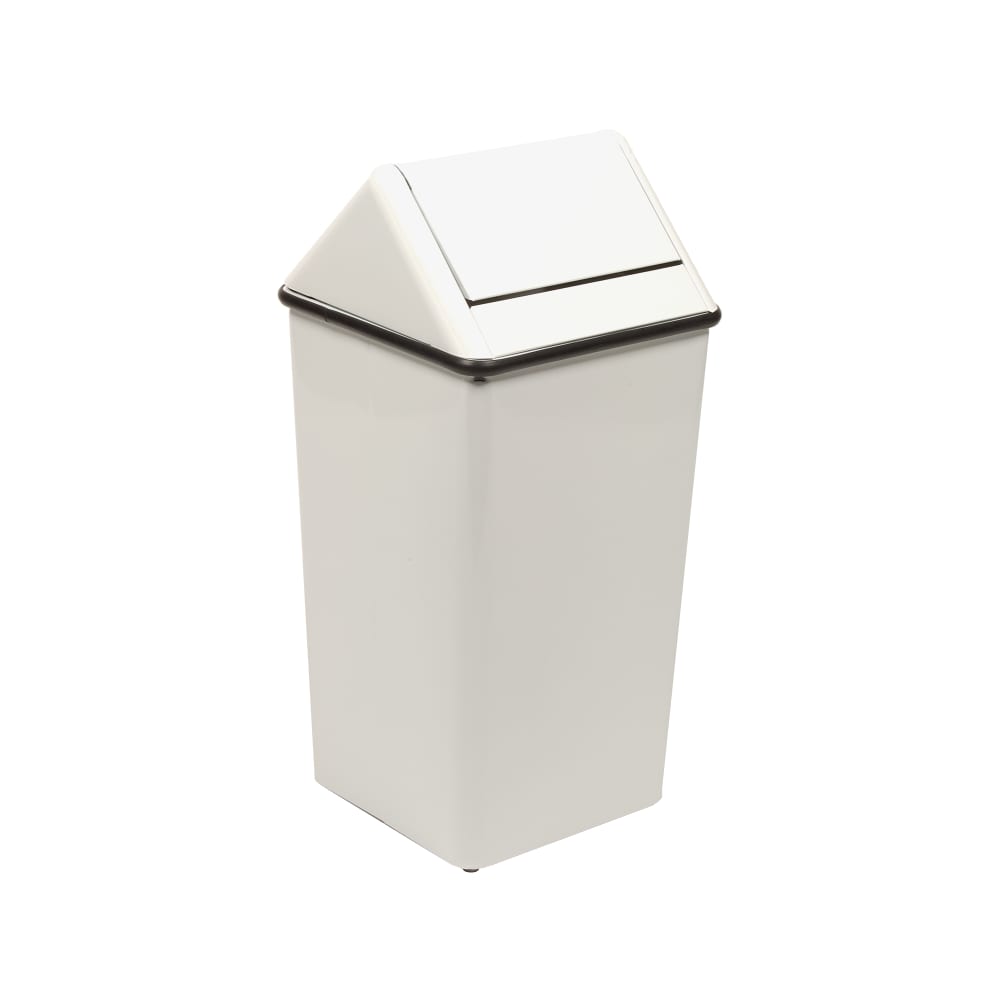 125-1511HTWH 36 gal Indoor Decorative Trash Can - Metal, White