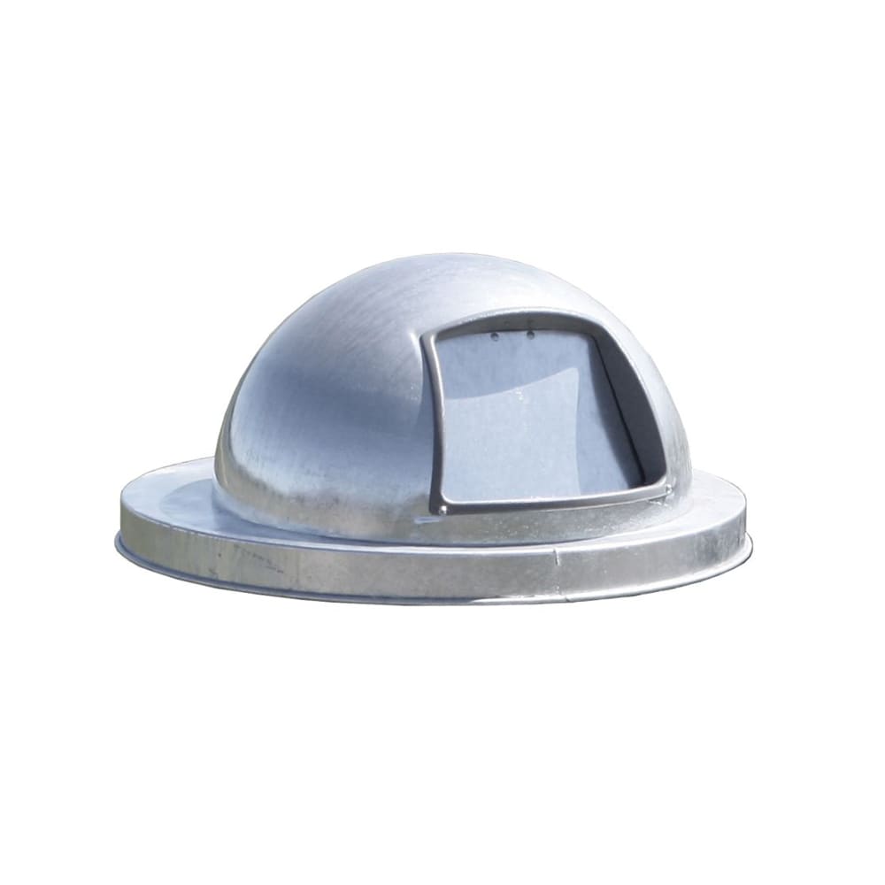 125-5555G Round Dome Trash Can Lid - Metal, Galvanized