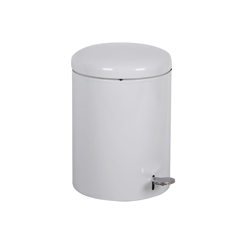 125-2240WH 4 gal Round Metal Step Trash Can, 11 1/2" dia x 16"H, White