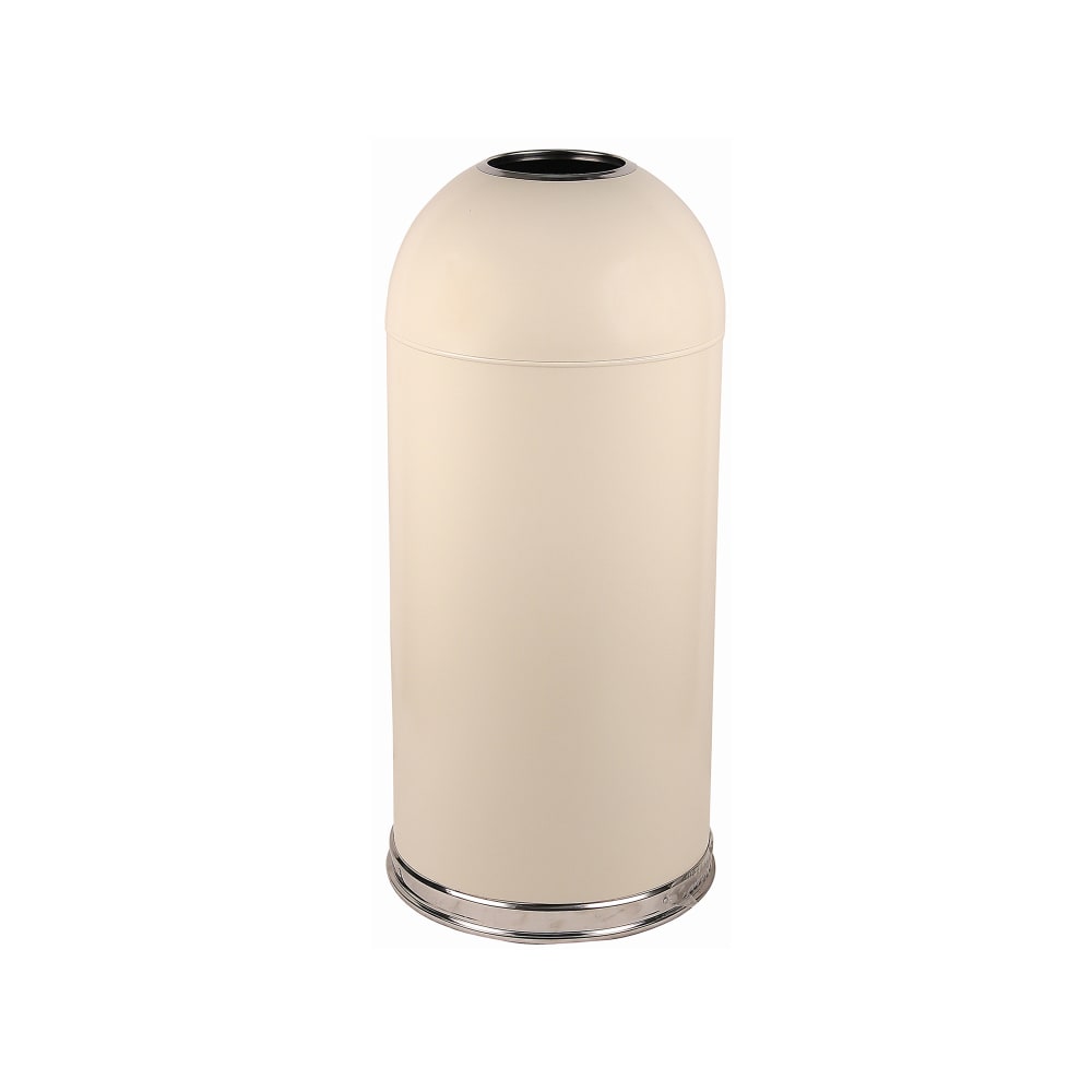 125-415DTAL 15 gal Indoor Decorative Trash Can - Metal, Almond