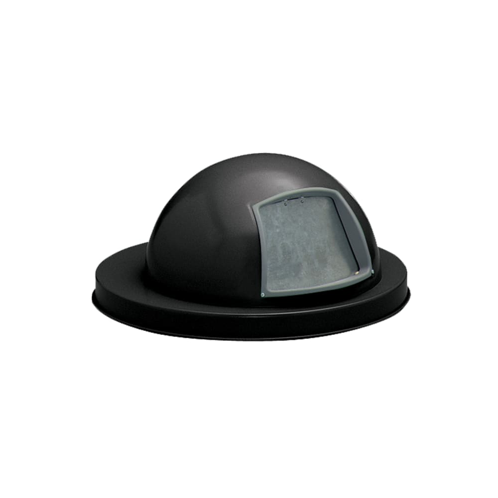 125-5555BK Round Dome Trash Can Lid - Metal, Black