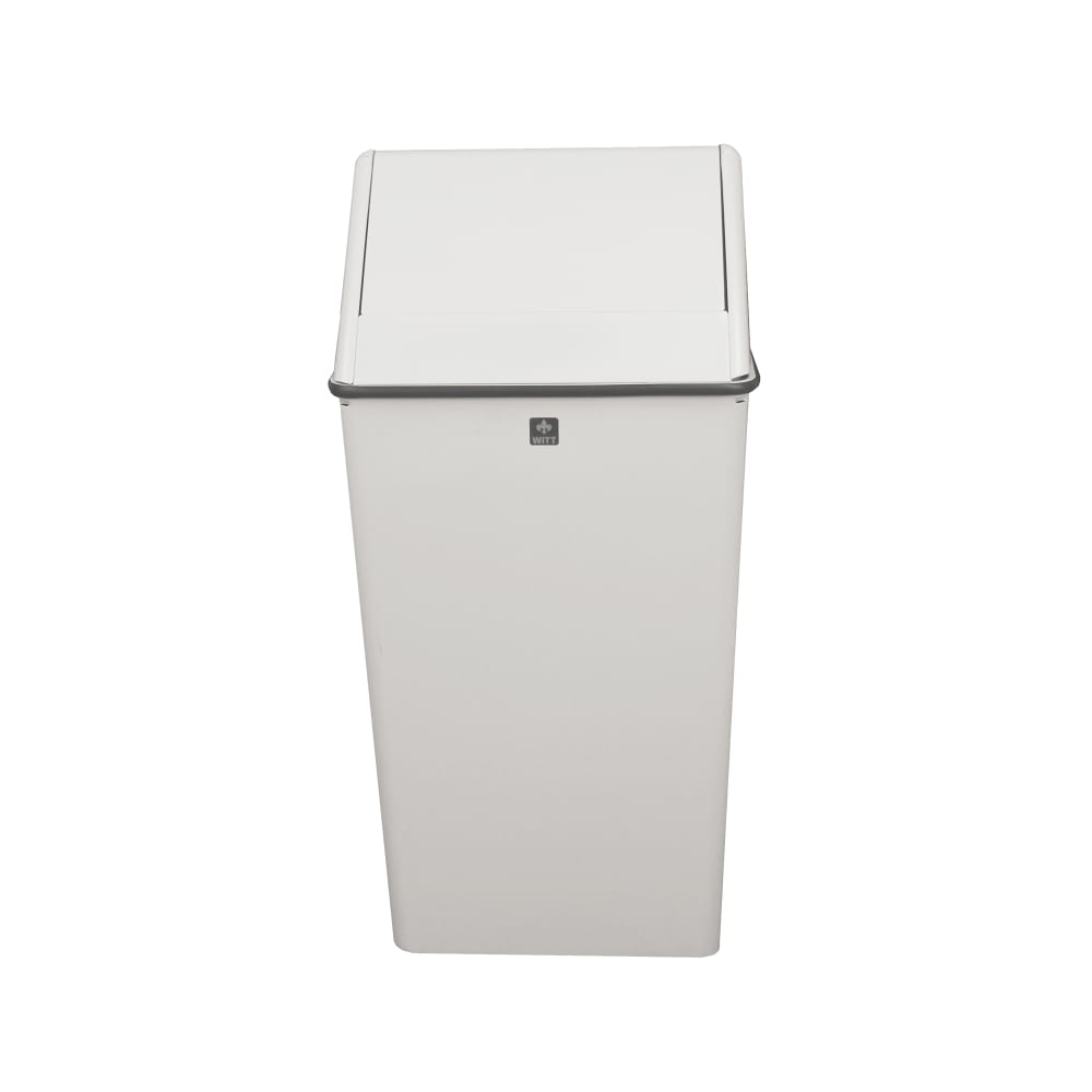 125-1311HTWH 13 gal Indoor Decorative Trash Can - Metal, White