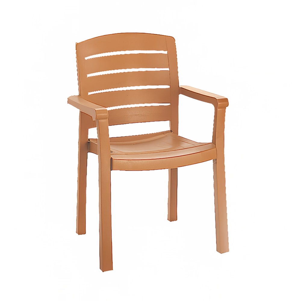 838-US119008 Acadia Outdoor Stackable Armchair - Resin, Brown