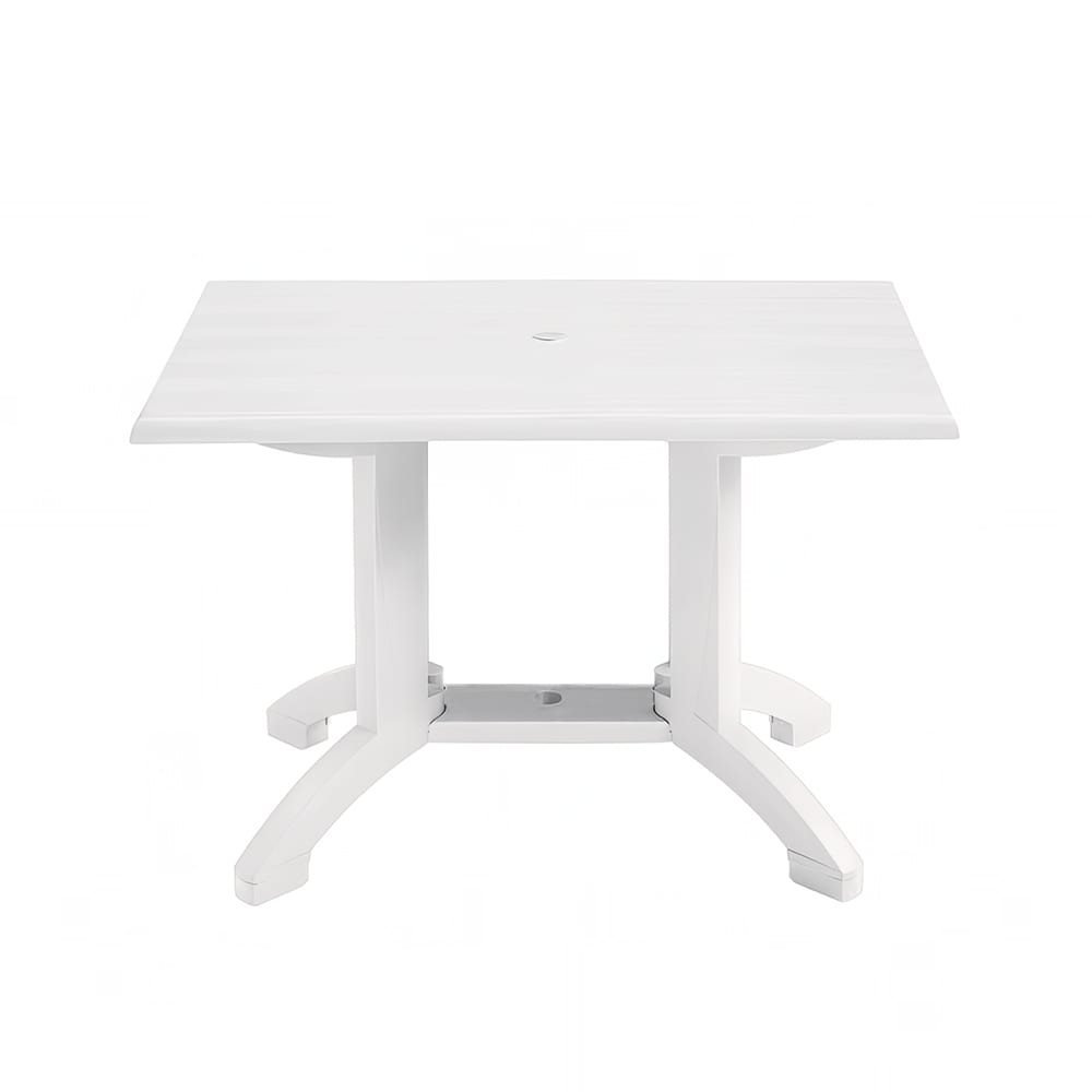 838-UT385004 Rectangular Atlanta Outdoor Table w/ Umbrella Hole - 48" x 32", Melamine,...
