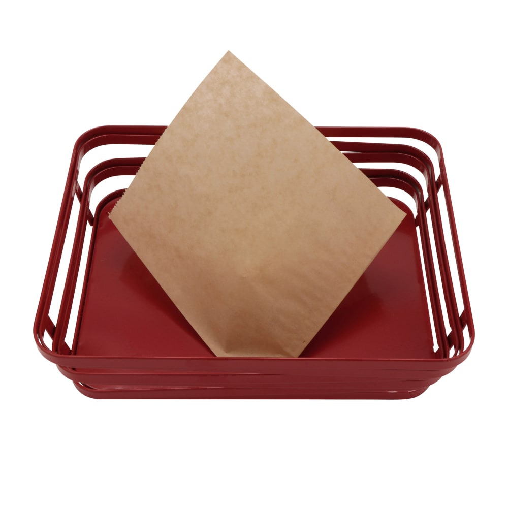 284-4T1020 5 1/2" Square Basket Liner Paper Bags, Brown