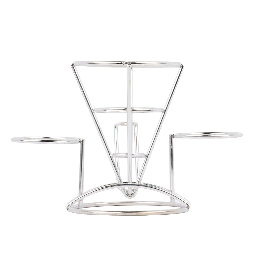 284-496282 4 1/4" Round Wire Fry Cone Basket w/ (2) Condiment Holders - 6"H, Stainless...