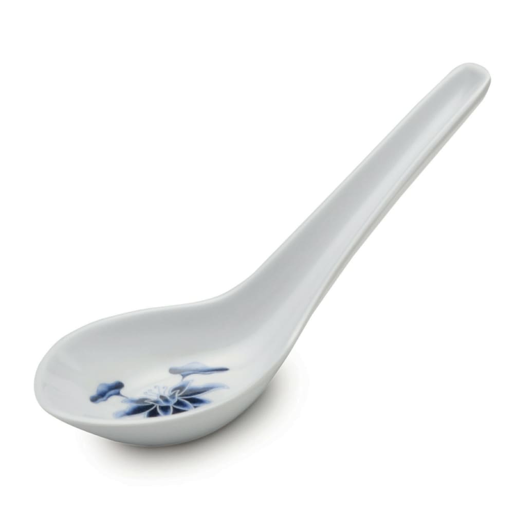 284-M6030B Won-Ton Soup Spoon, Melamine, White