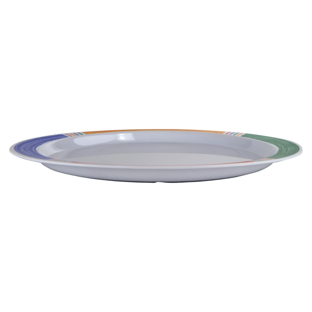 284-OP145BA 14-3/4" x 10-1/2" Oval Diamond Platter - Melamine, White