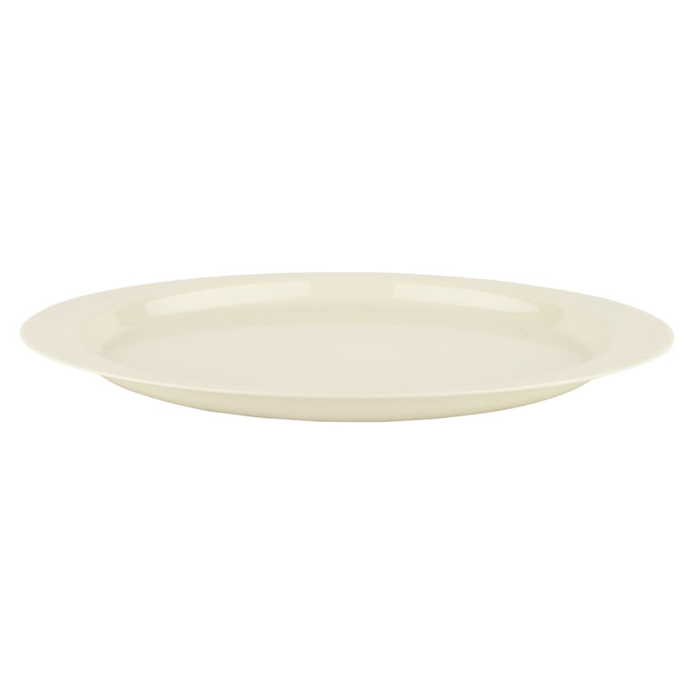 284-OP145DI 14 3/4" x 10 1/2" Oval Diamond Ivory Platter - Melamine, Ivory
