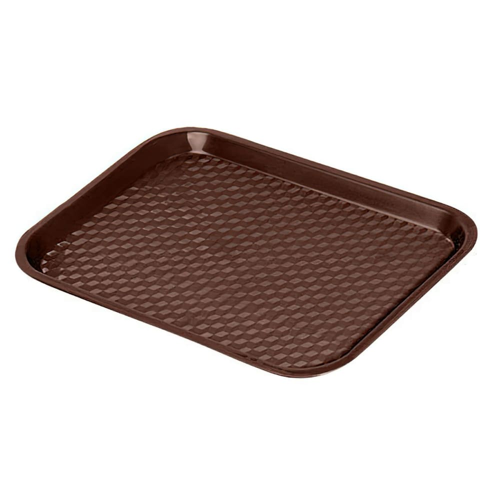 284-FT14BR Plastic Fast Food Tray - 14"L x 10 3/4"W, Brown