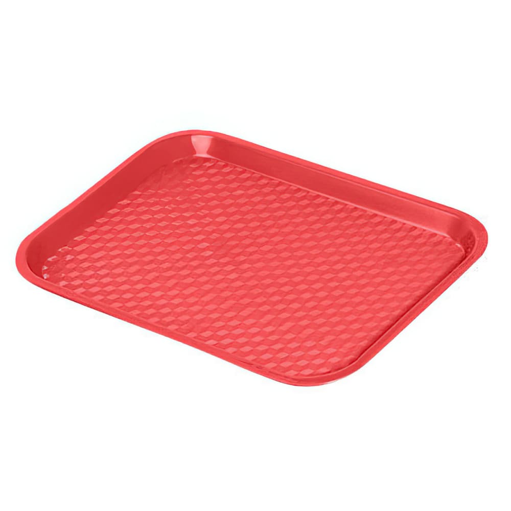 284-FT14R Plastic Fast Food Tray - 14"L x 10 3/4"W, Red