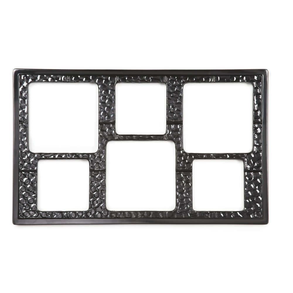 284-ML162BK Full-Size Tile for Round Square w/ (6) Cut-Outs, Melamine, Black