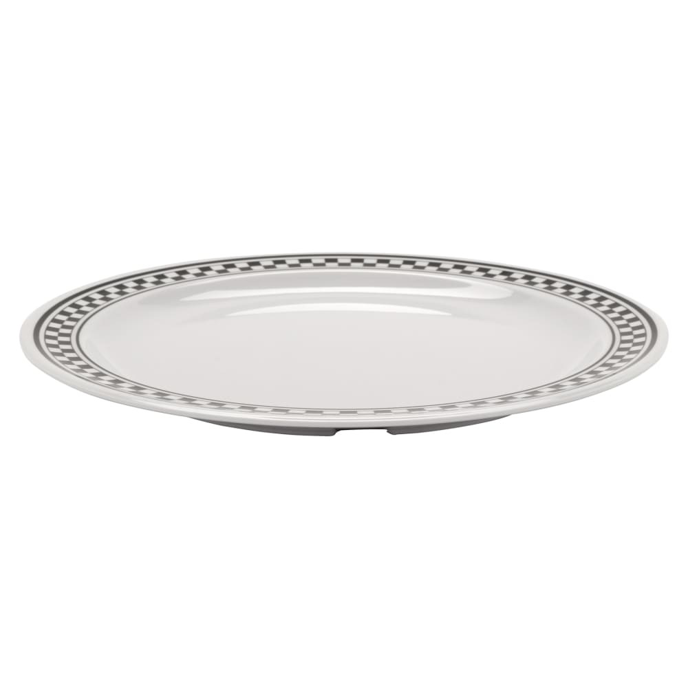 284-WP6X 6 1/2" Round Melamine Dessert Plate, White/Black