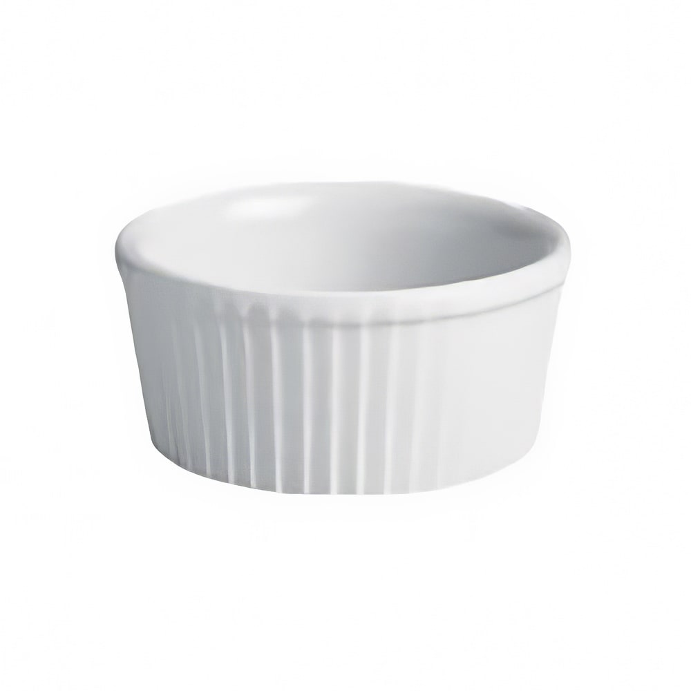 355-834WH 2 3/4 oz Fluted Ramekin - China, White