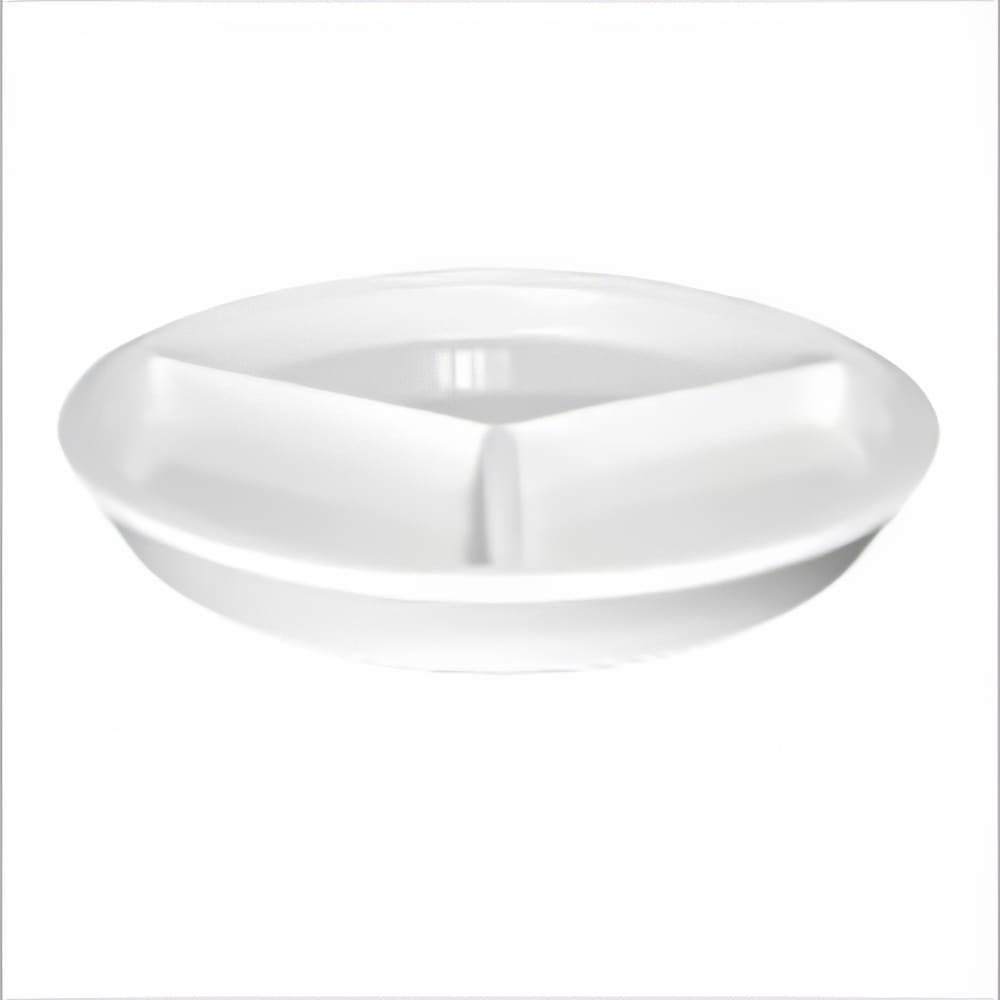706-HL19010AWHA 9 1/16" Round (3) Compartment Plate - China, White