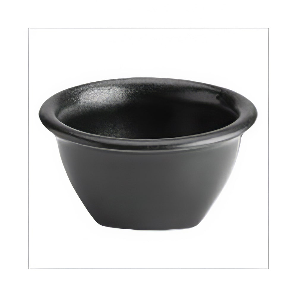 706-HL44600AFCA 2 1/2 oz Foundry Sauce Bowl - Round, China, Black