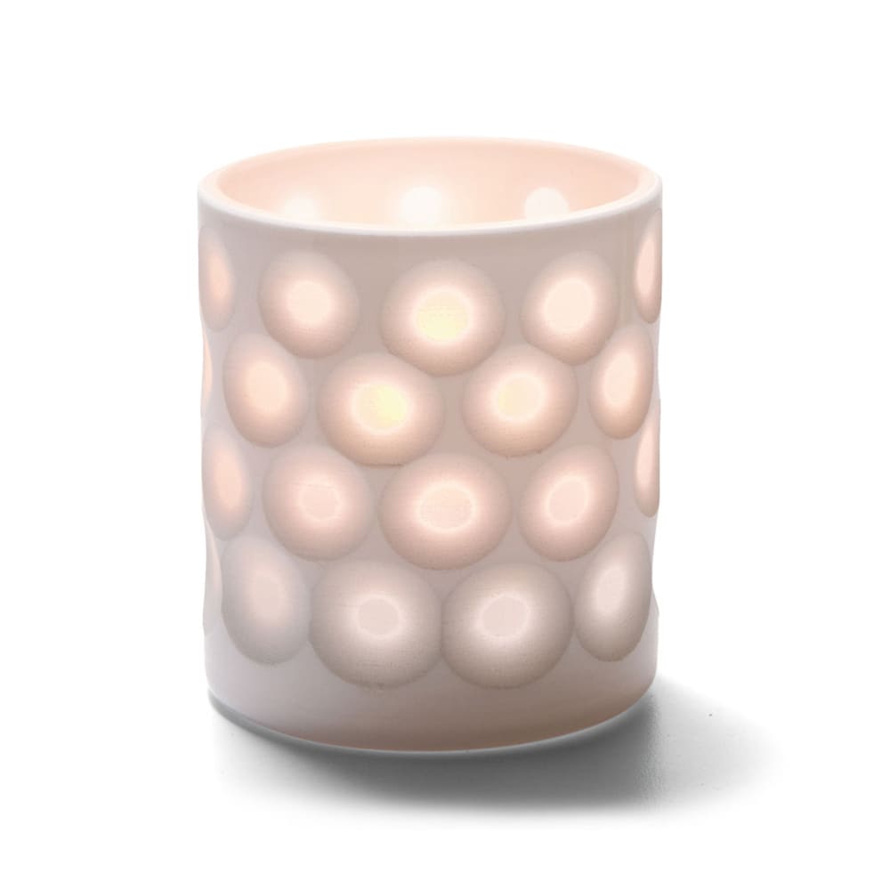 461-6207D Boutique Votive Holder for HD8, HD12, & HD15 - 3 1/8" x 2 7/8", White Dot...