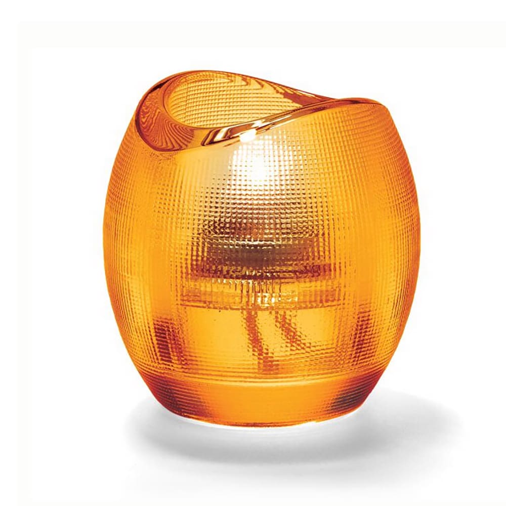 461-6701A Pixel Tealight Holder w/ Mesh Textured Exterior, 3 x 2 7/8", Glass, Amber