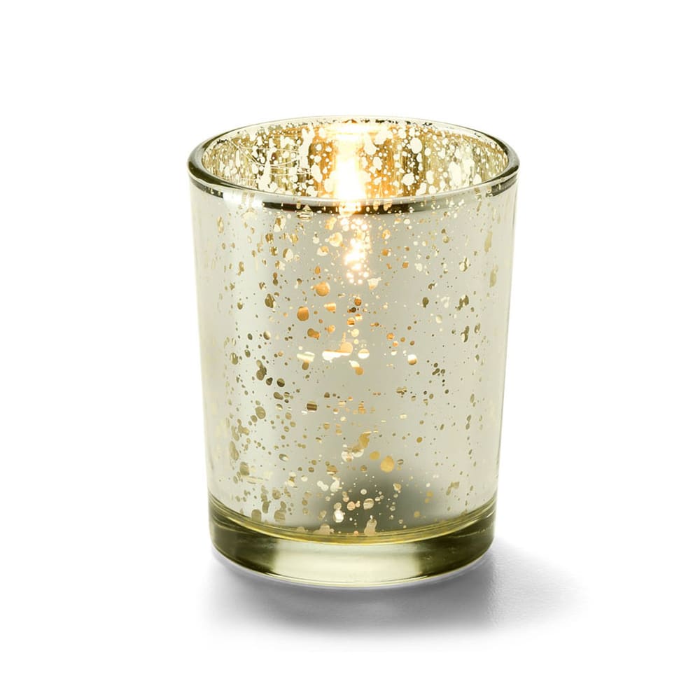 461-5100 Fleck Tealight Candle Holder for HD8 - 2 5/8" x 2 1/8", Golden Glitter