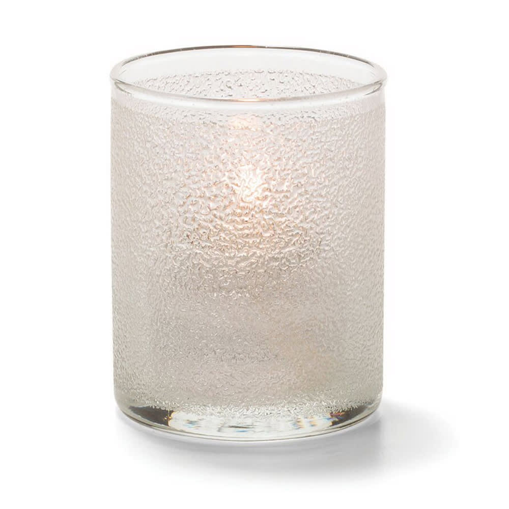 461-5176CI Tealight Lamp w/ Cylinder Style, 2 1/2" x 2", Glass, Clear Ice