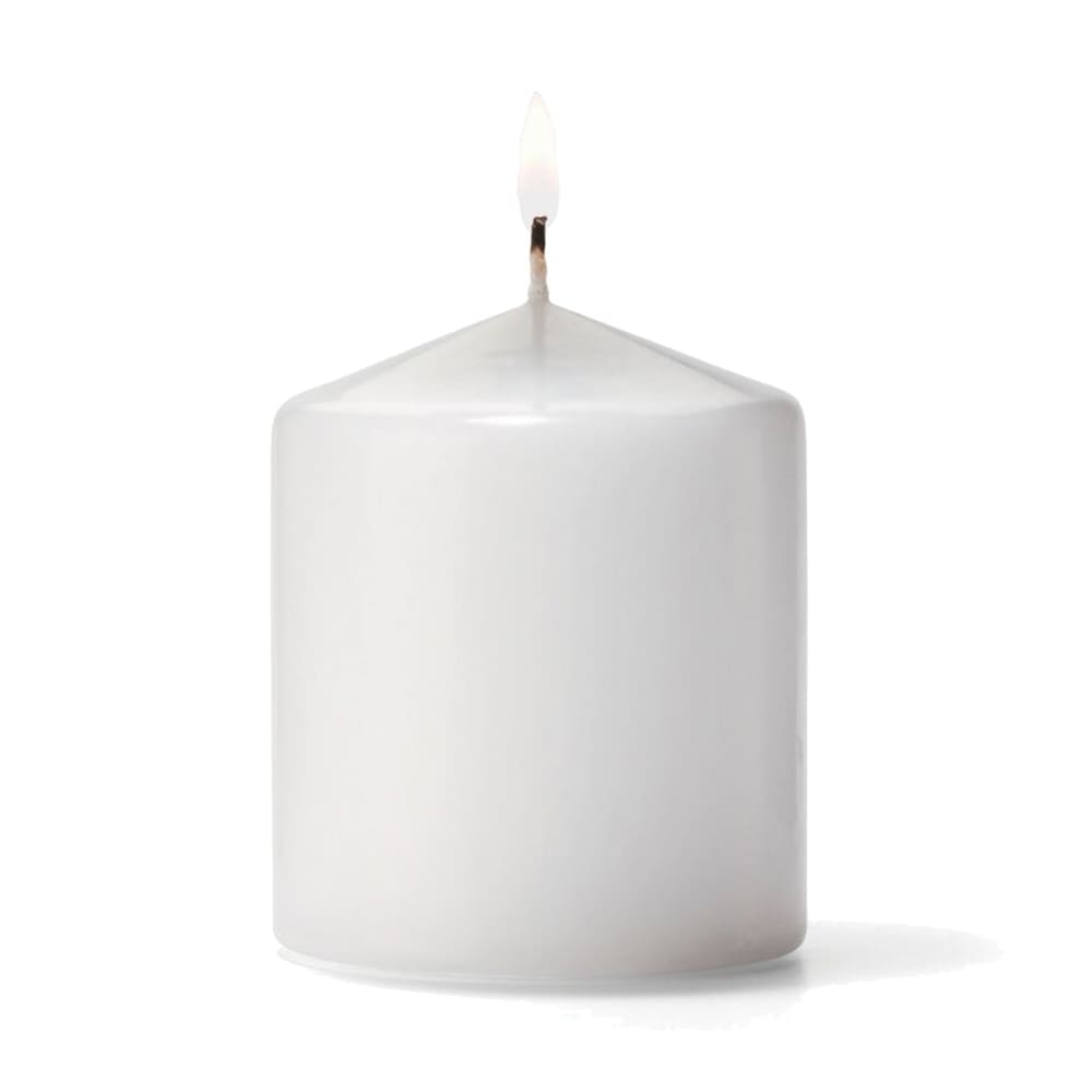 461-P3X3W12 Pillar Candle, 3x3", Wax, White