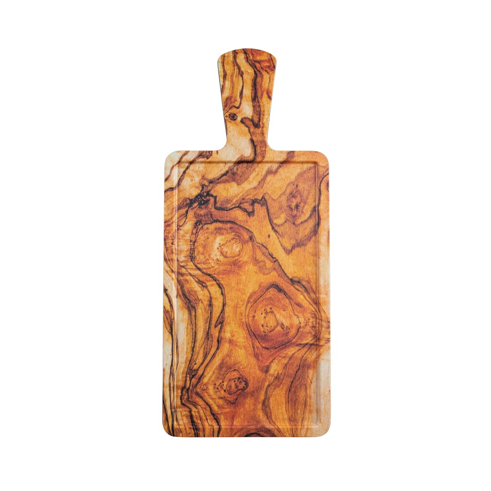 229-11182 Rectangular Serving Paddle - 12" x 7", Melamine, Olive Wood