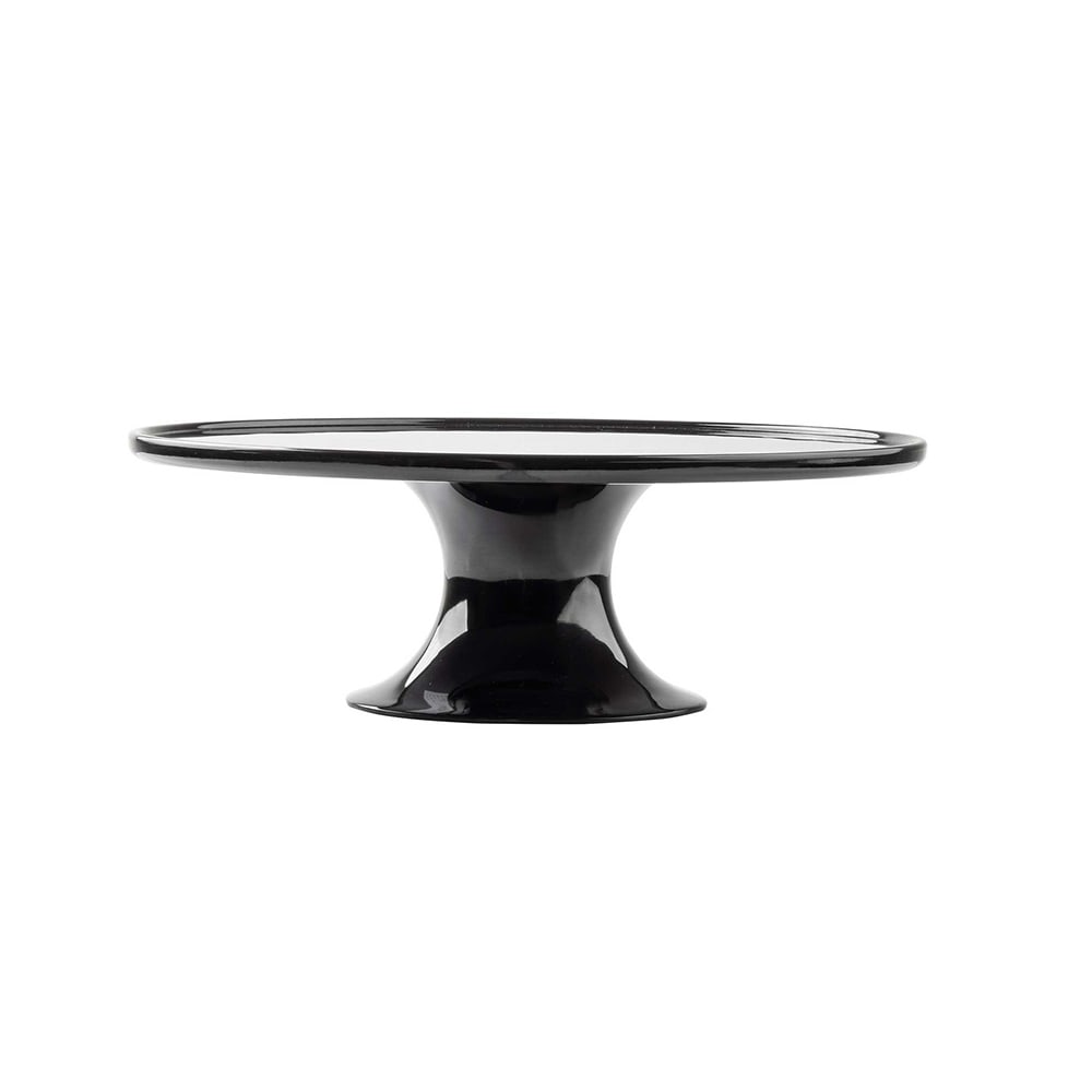 229-11490 11 1/2" Round Cake Stand - 4"H, Melamine, Black