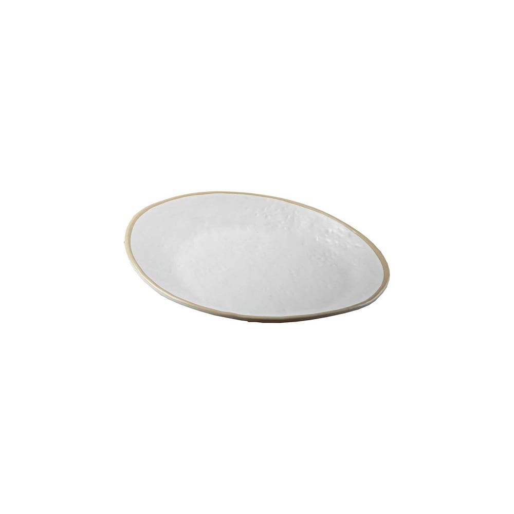 229-11516 Oval Melamine  Serving Plate, 9" x 7 3/4", White
