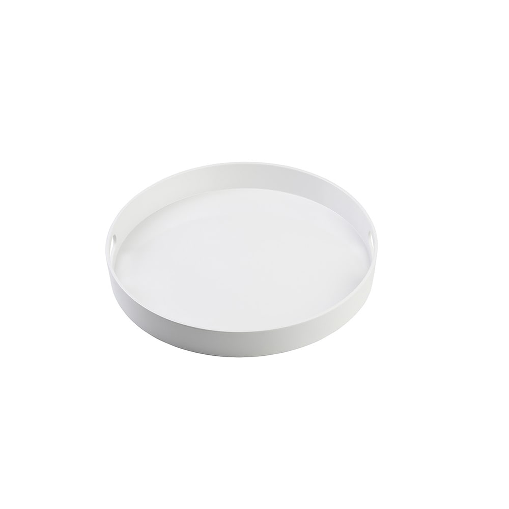 229-11491 15" Round Serving Tray - Melamine, White