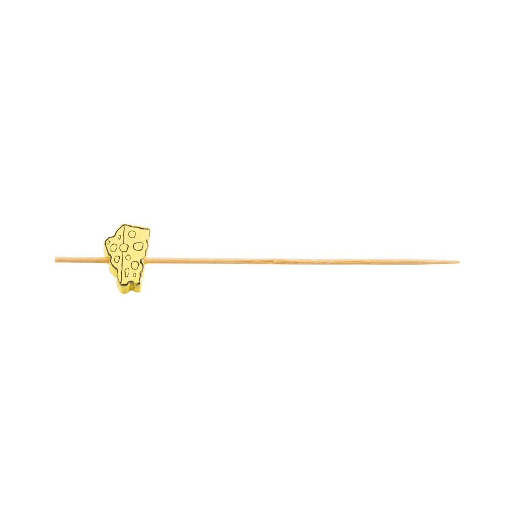 229-11762 4 1/2" Bamboo Cheese Pick, Yellow