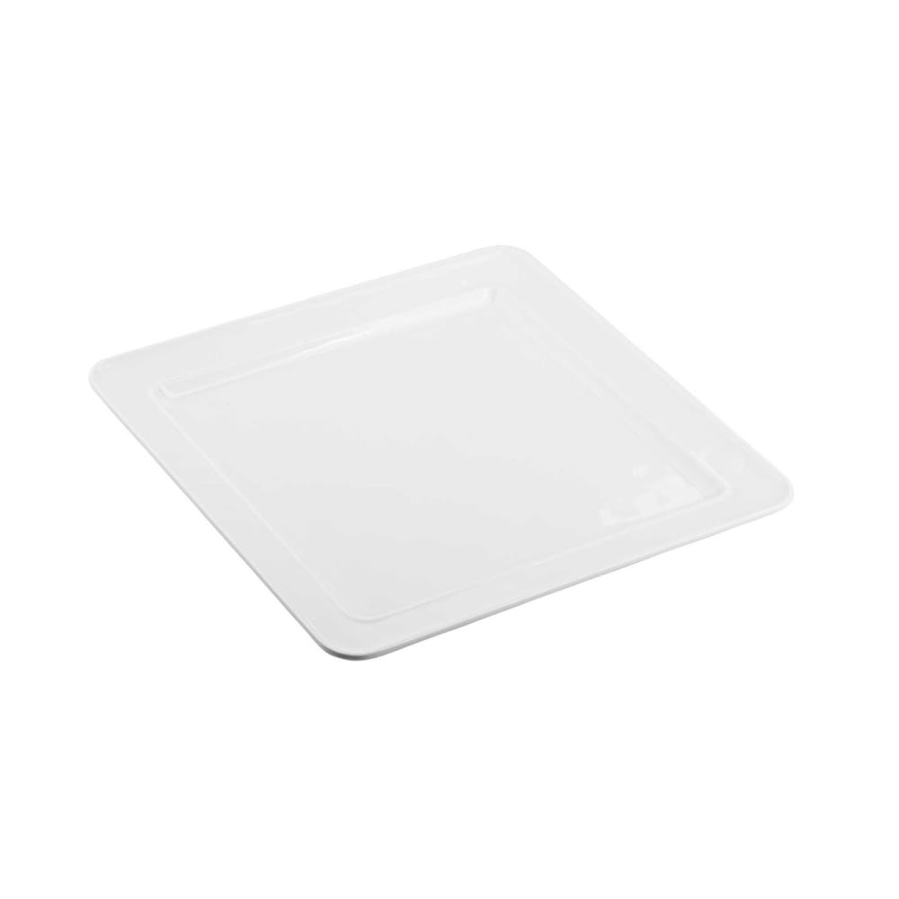 229-11775 14" Square Ridge Collection™ Platter - Melamine, White