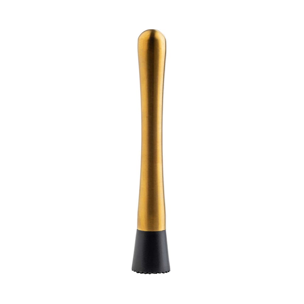 229-11814 8 1/8" Muddler w/ Plastic Tip - Stainless Steel, Gold
