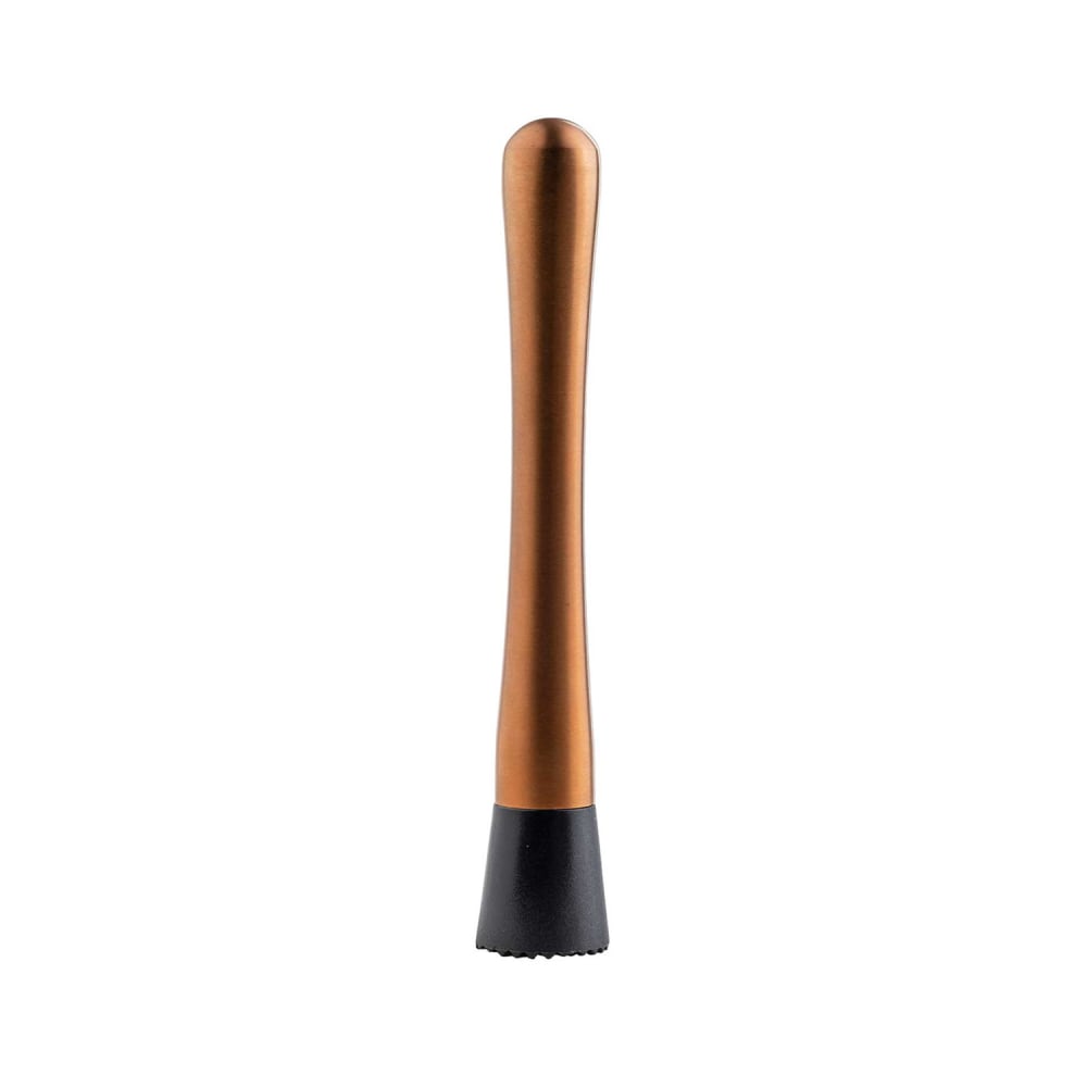 229-11819 8 1/8" Muddler w/ Plastic Tip - Stainless Steel, Bronze