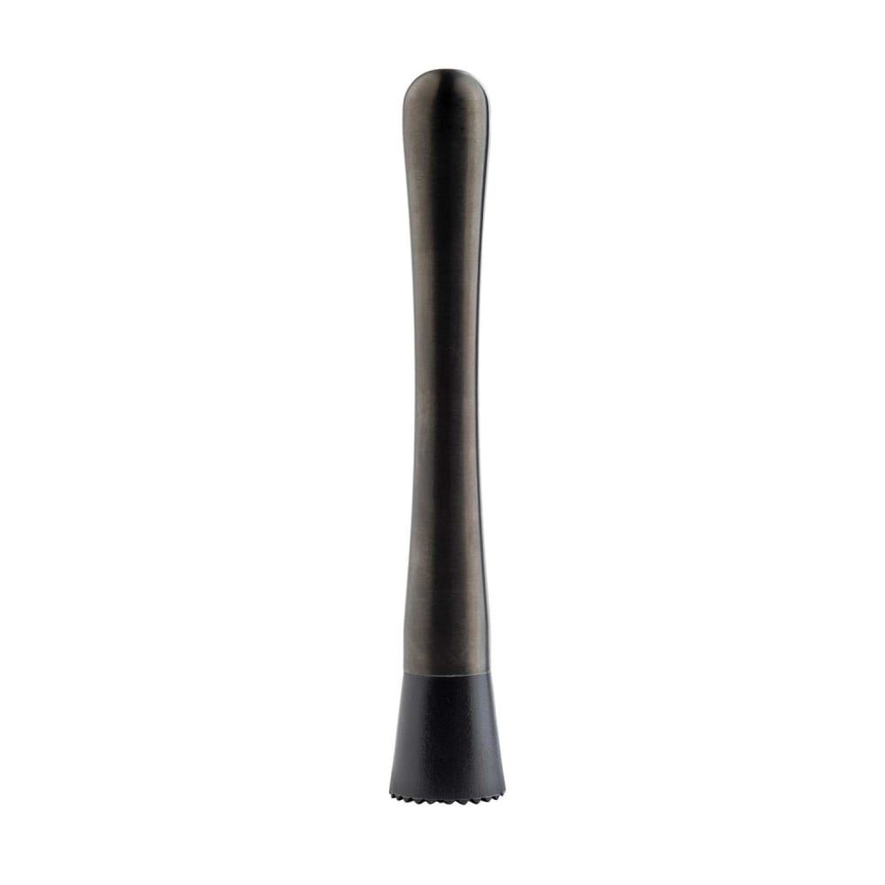 229-11824 8 1/8" Muddler w/ Plastic Tip - Stainless Steel, Gunmetal