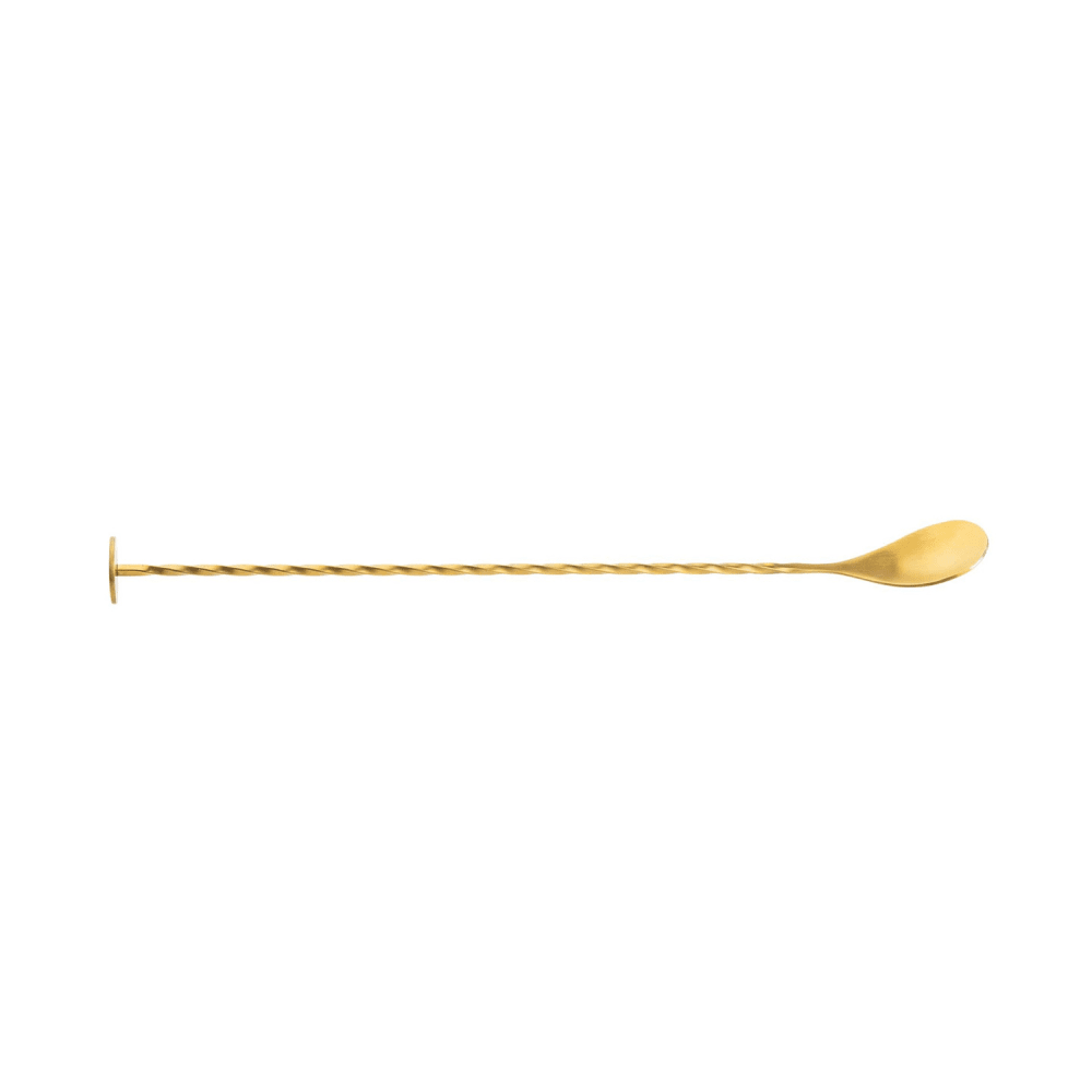 229-11816 11" Bar Spoon w/ Muddler End, Gold