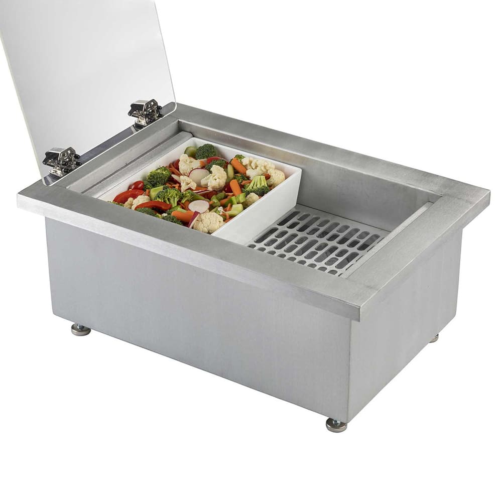 229-CW8002LBRATCP 18 1/8" Portable Cold Well w/ (1) Pan Capacity, Ice Cooled, Copper