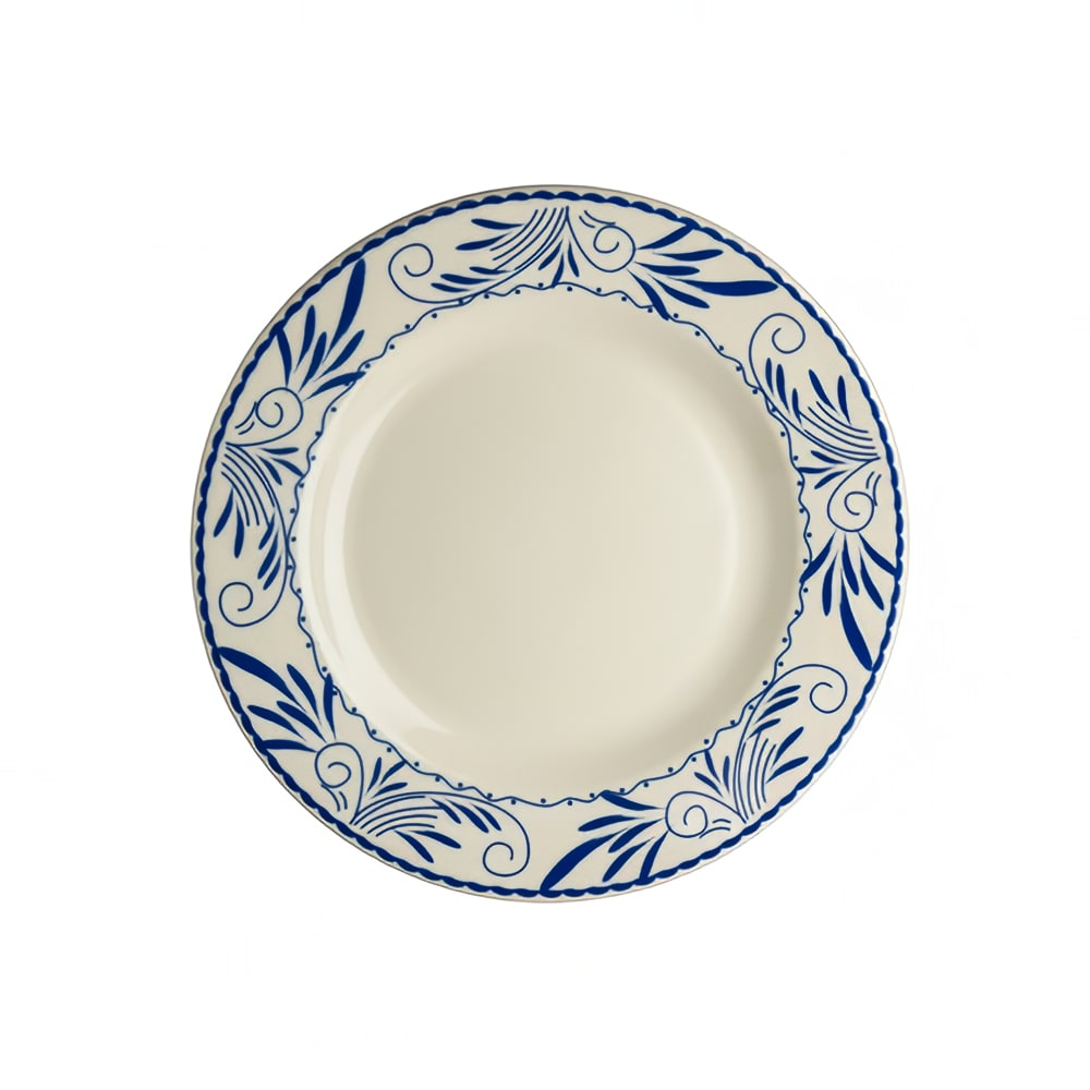 706-HL20941008 10 1/4" Round Blue Mex Plate - China, Ivory