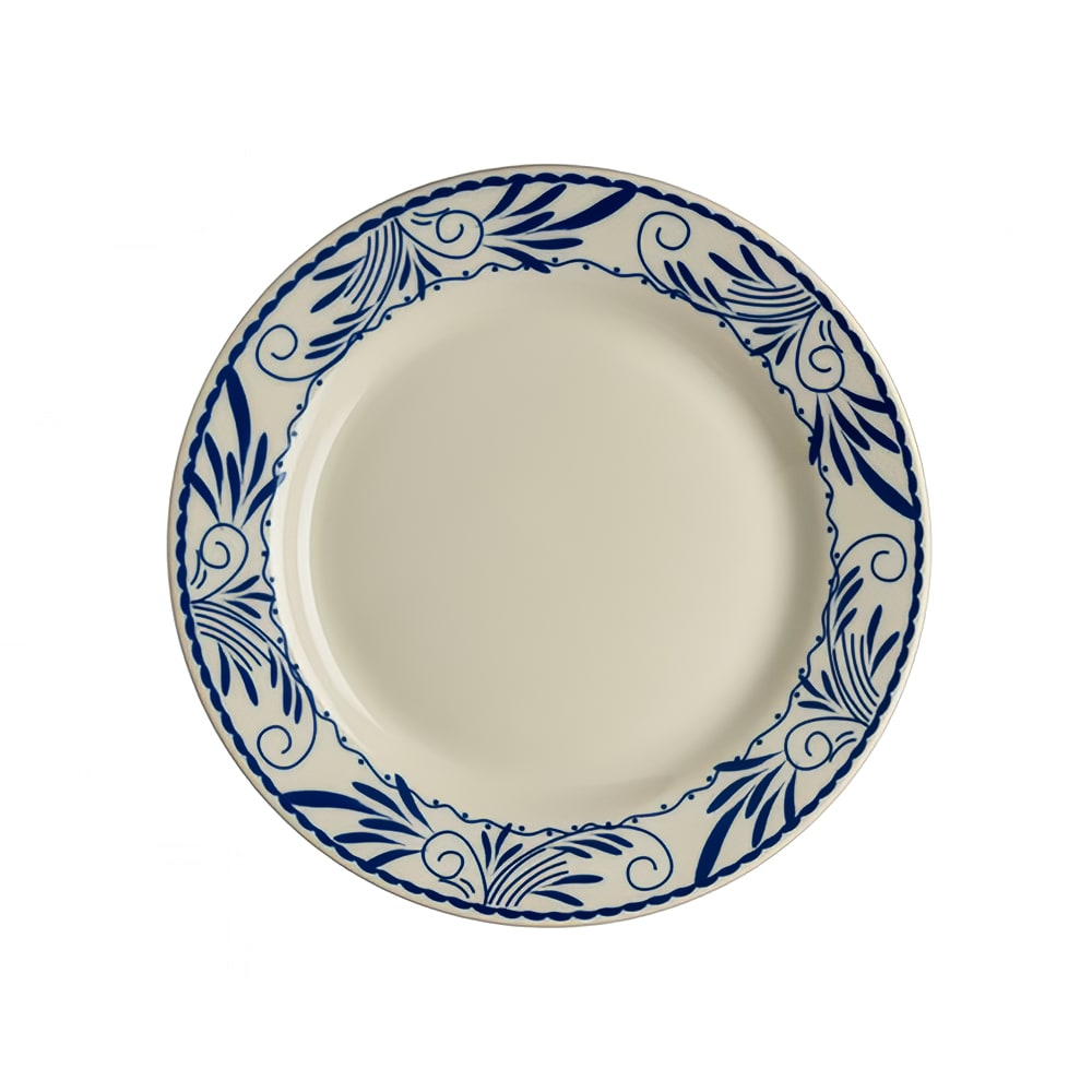706-HL20441008 8 1/4" Round Blue Mex Plate - China, Ivory