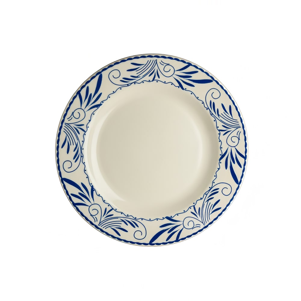 706-HL20841008 11 1/8" Round Blue Mex Plate - China, Ivory