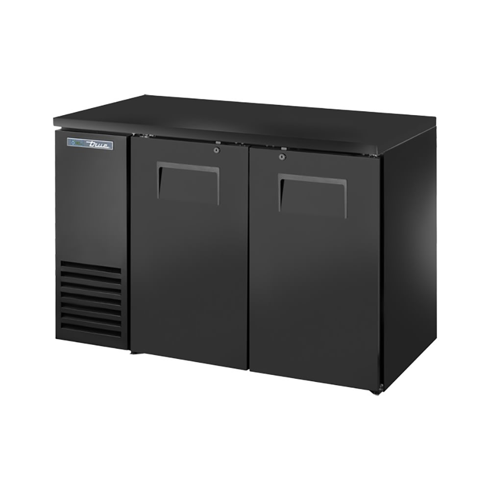598-TBB24GAL48 48 1/8" Bar Refrigerator - 2 Swinging Solid Doors, Black, 115v