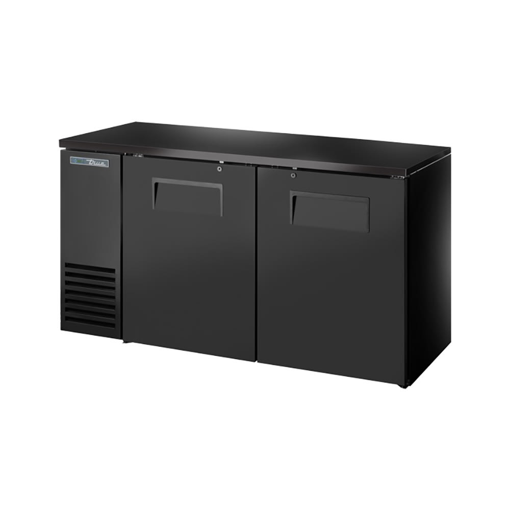 598-TBB24GAL60 60 1/8" Bar Refrigerator - 2 Swinging Solid Doors, Black, 115v