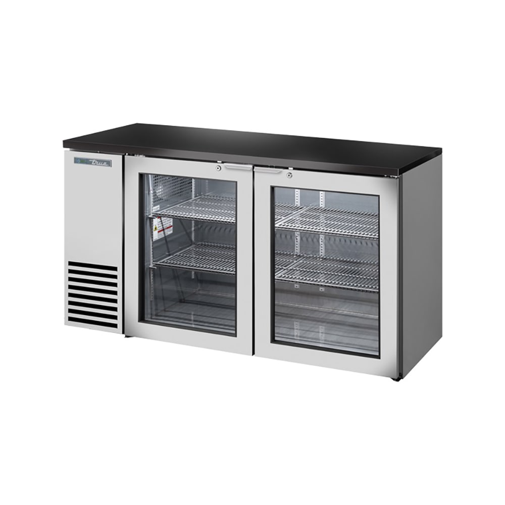 598-TBB24GAL60GS 60 1/8" Bar Refrigerator - 2 Swinging Glass Doors, Stainless, 115v