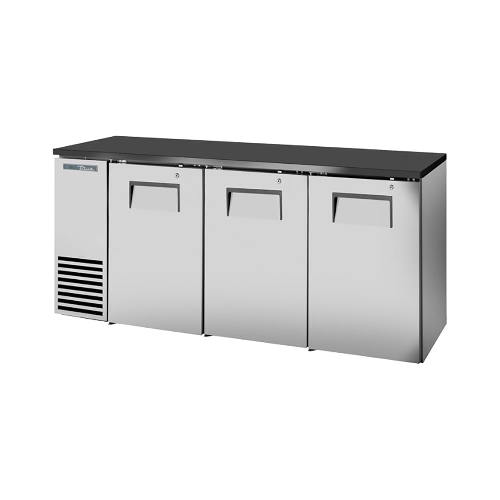598-TBB24GAL72S 72 1/8" Bar Refrigerator - 3 Swinging Solid Doors, Stainless, 115v