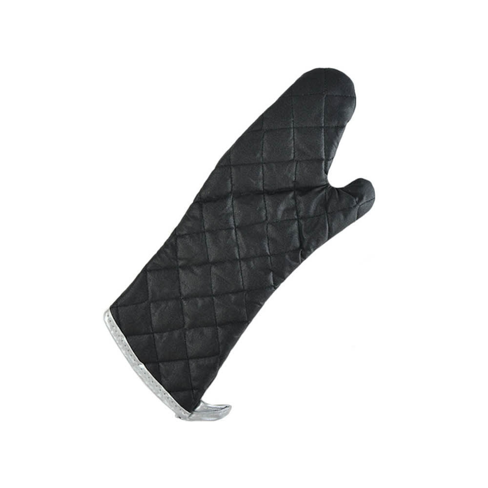 176-336C17 17" Conventional Oven Mitt - Cotton, Charcoal Black