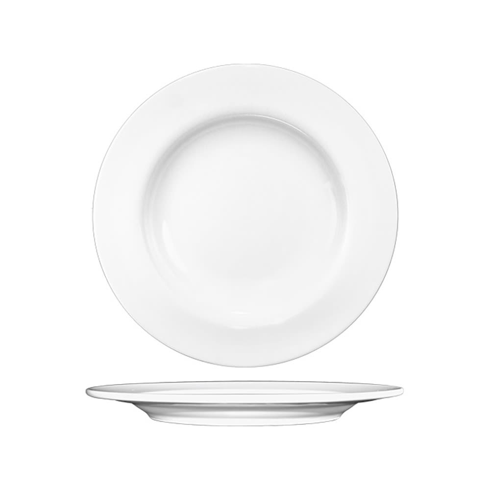 129-BL21 12" Round Bristol™ Plate - Porcelain, Bright White