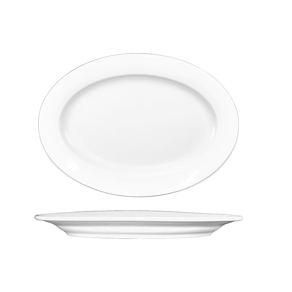 129-BL33 7 1/4" x 5 1/4" Oval Bristol™ Platter - Porcelain, Bright White