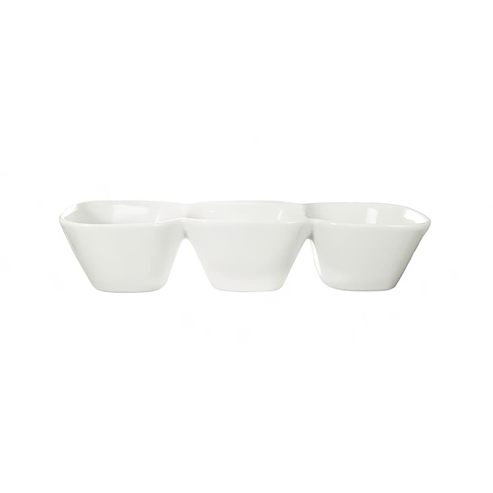 129-BL333 10 1/2 oz Rectangular Bristol™ Compartment Bowl - Porcelain, Bright White
