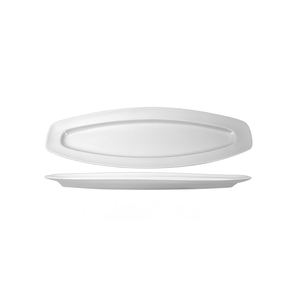 129-BL2100 21" Oval Bristol Fish Platter - Porcelain, Bright White